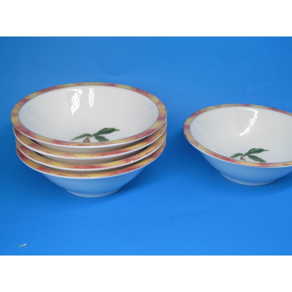 Epoch Collection Fig Set Of 5 Vintage 6 1/2" Soup Cereal Bowls Used Read Desc